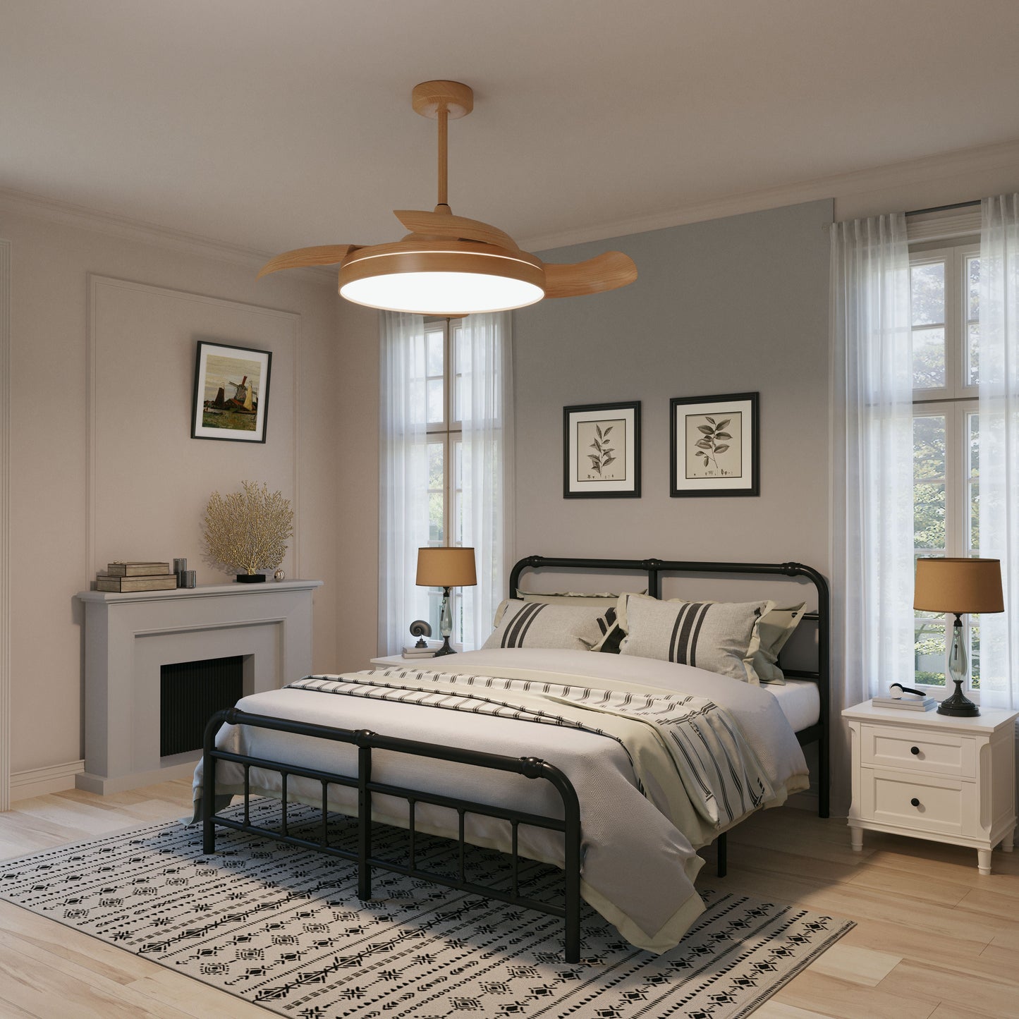 Elegant Contemporary Ceiling Fan Light Featuring Soft LED Illumination