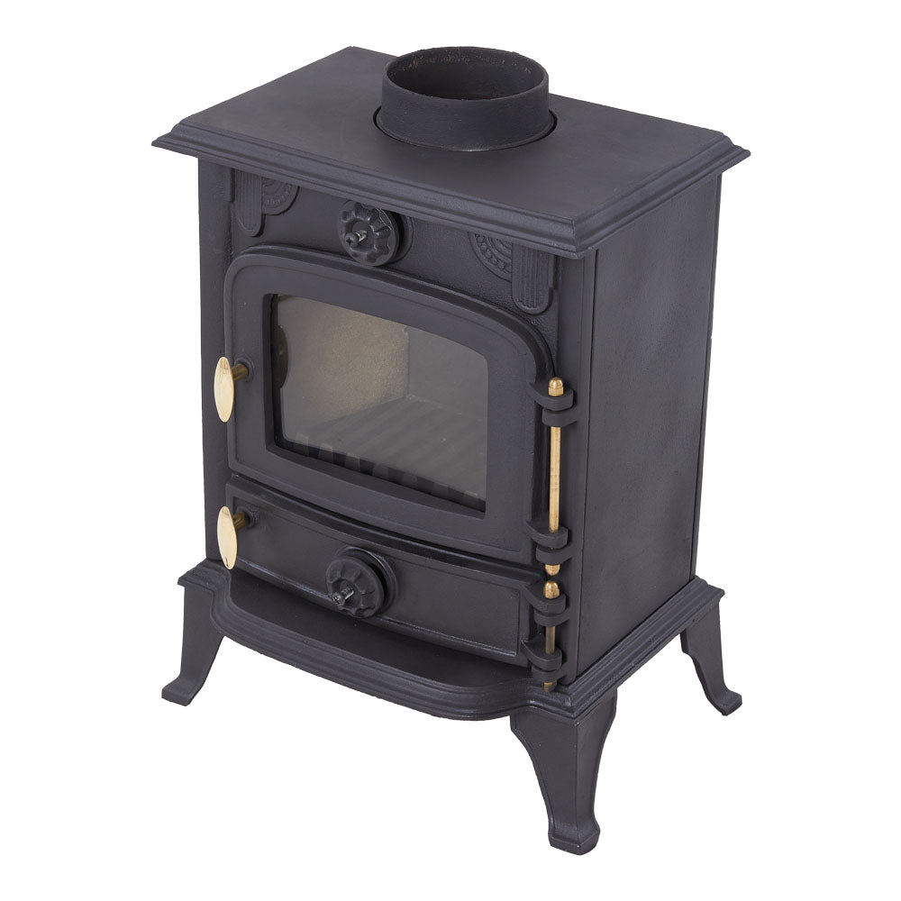 Vintage Wood-Burning Cast Iron Fireplace