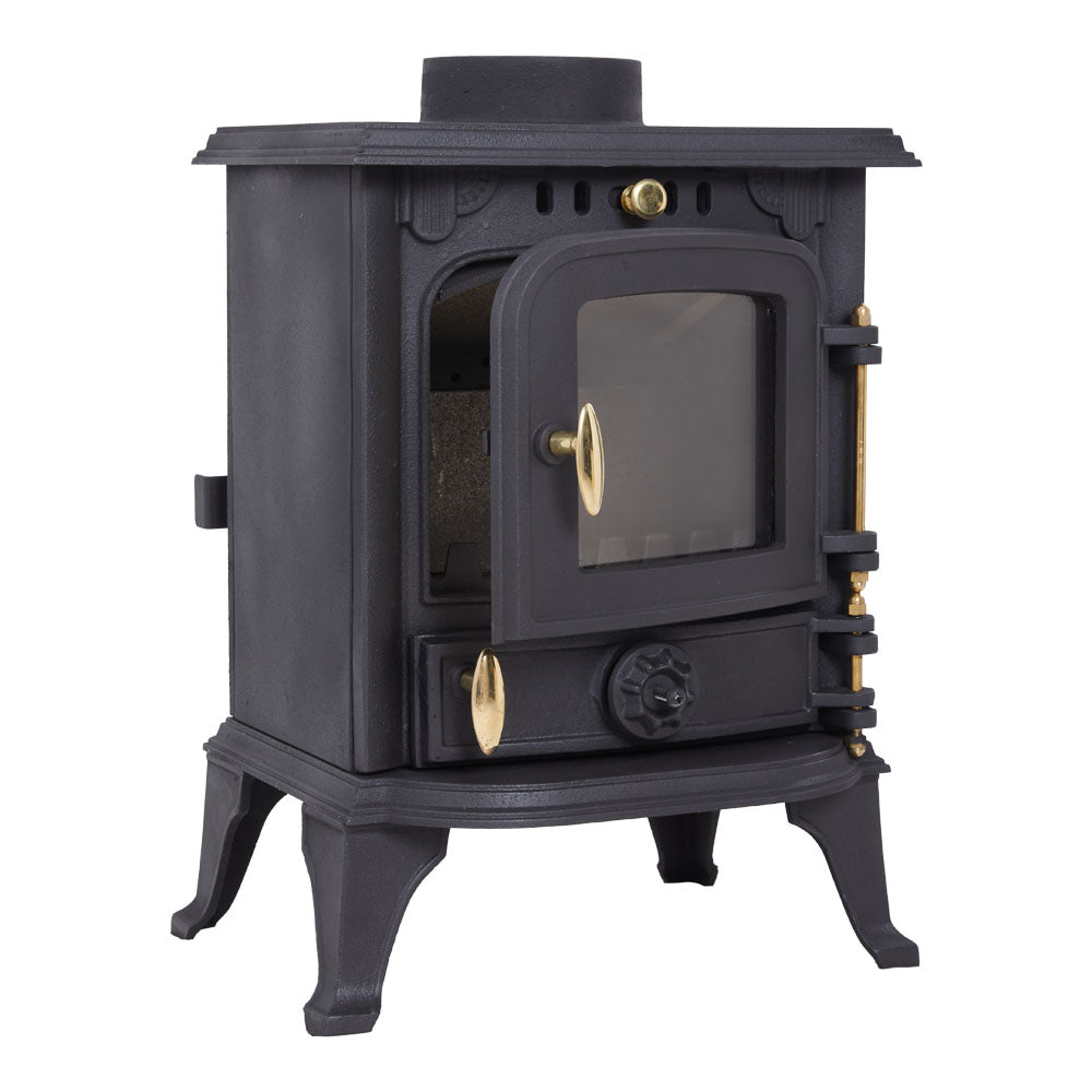 Vintage Wood-Burning Cast Iron Fireplace