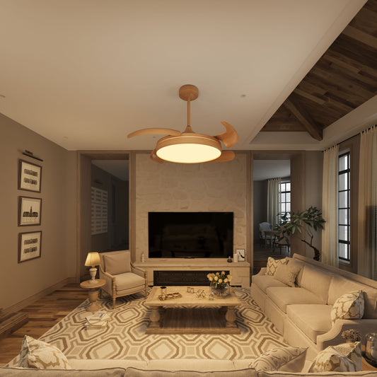 Elegant Contemporary Ceiling Fan Light Featuring Soft LED Illumination