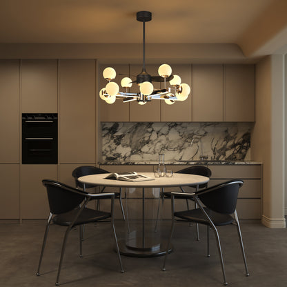 Modern Sphere 3-Blade Fan Light with Black & Gold Finish