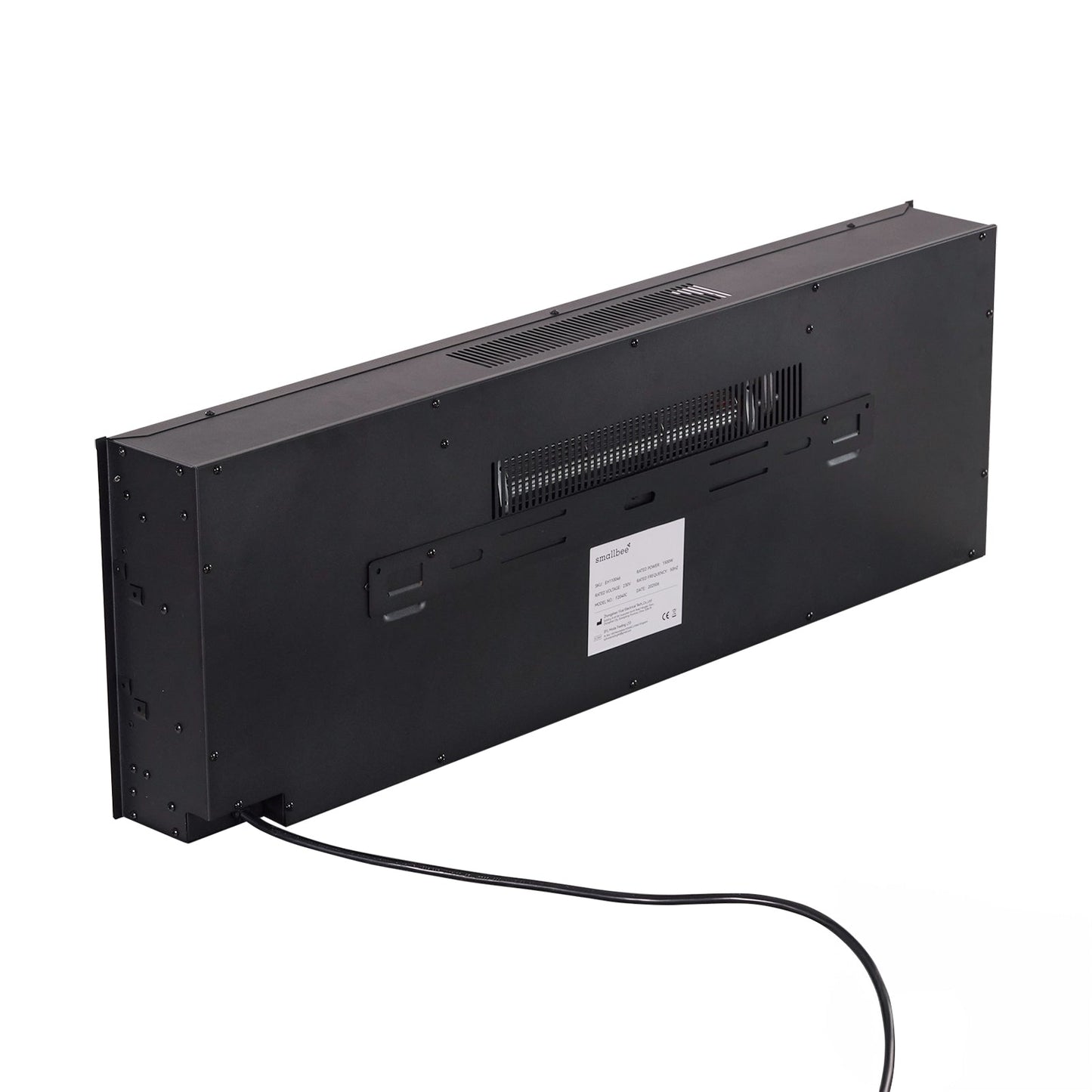 40/50/60inch Black Wall Mounted & Recessed Electric Fireplace with Adjustable Flame & Brightness