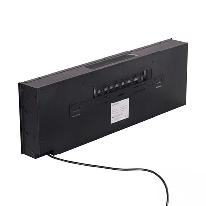 40/50/60inch Black Wall Mounted & Recessed Electric Fireplace with Adjustable Flame & Brightness