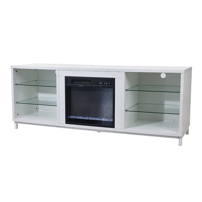 Freestanding TV Stand Entertainment Center with 19" Fireplace