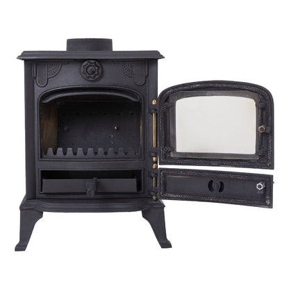 Vintage Wood-Burning Cast Iron Fireplace