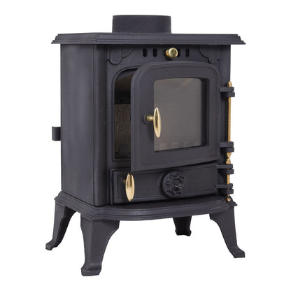 Vintage Wood-Burning Cast Iron Fireplace