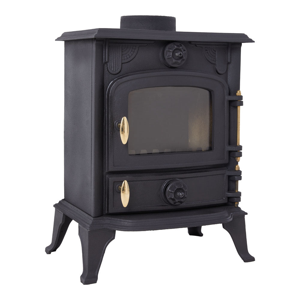 Vintage Wood-Burning Cast Iron Fireplace