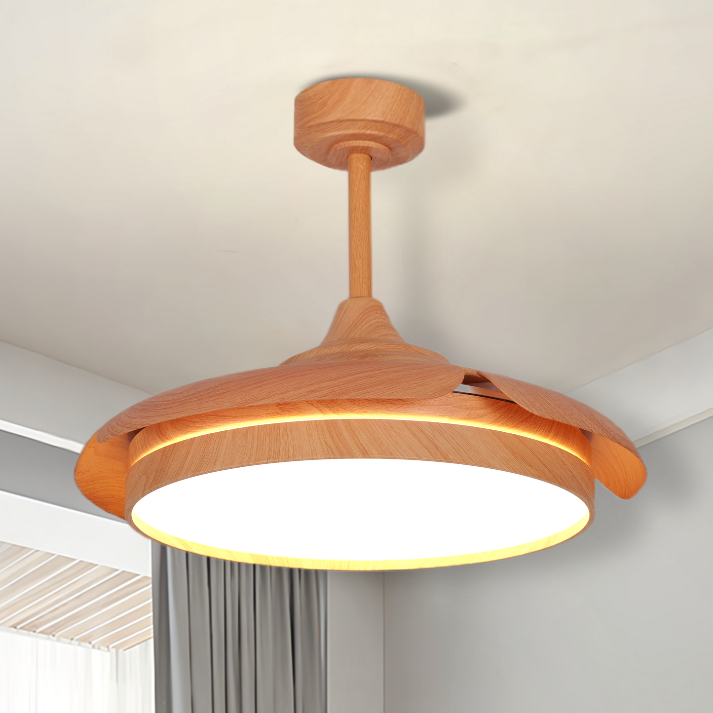 Elegant Contemporary Ceiling Fan Light Featuring Soft LED Illumination